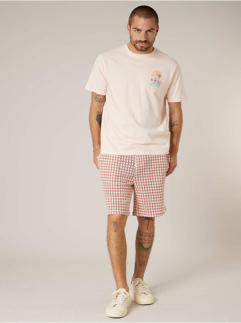 T-shirt homme en coton 'Deeluxe' Peche - Kiabi