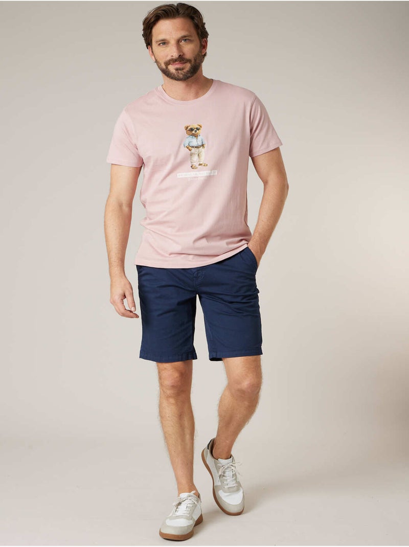 T-shirt homme en coton 'Deeluxe' Rose clair - Kiabi