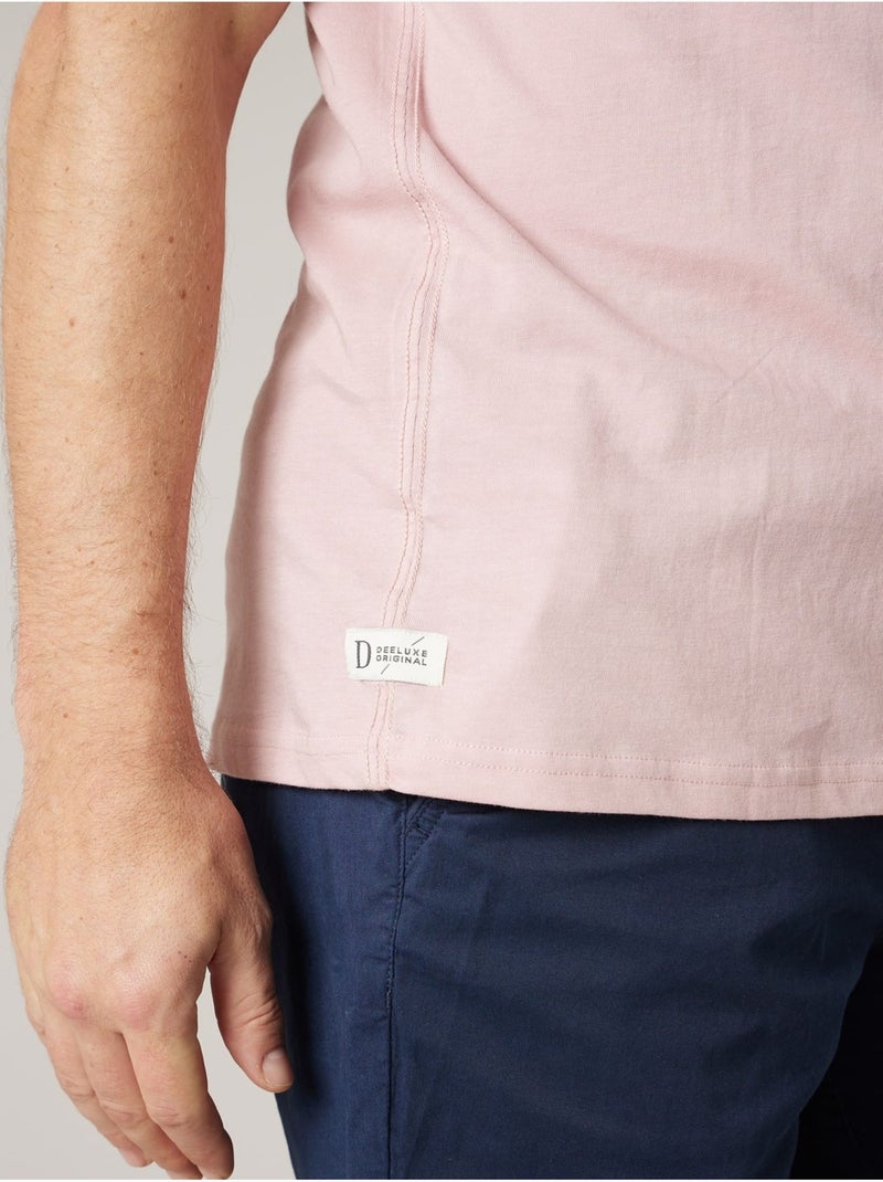 T-shirt homme en coton 'Deeluxe' Rose clair - Kiabi