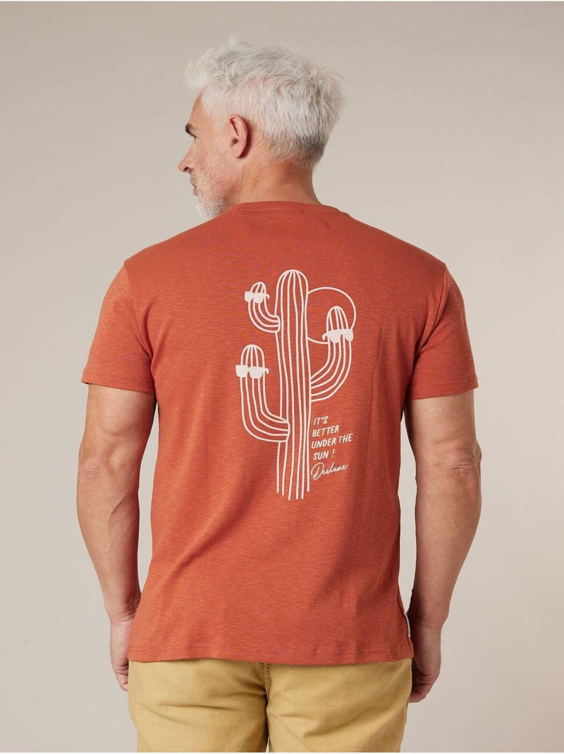 T-shirt homme en coton 'Deeluxe' Rouge brique - Kiabi