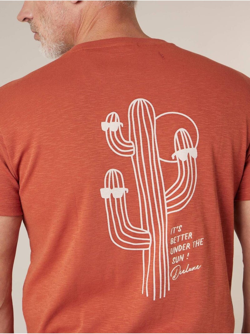 T-shirt homme en coton 'Deeluxe' Rouge brique - Kiabi