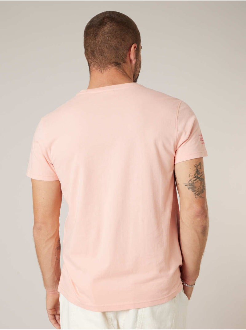 T-shirt homme en coton 'Deeluxe' Saumon - Kiabi