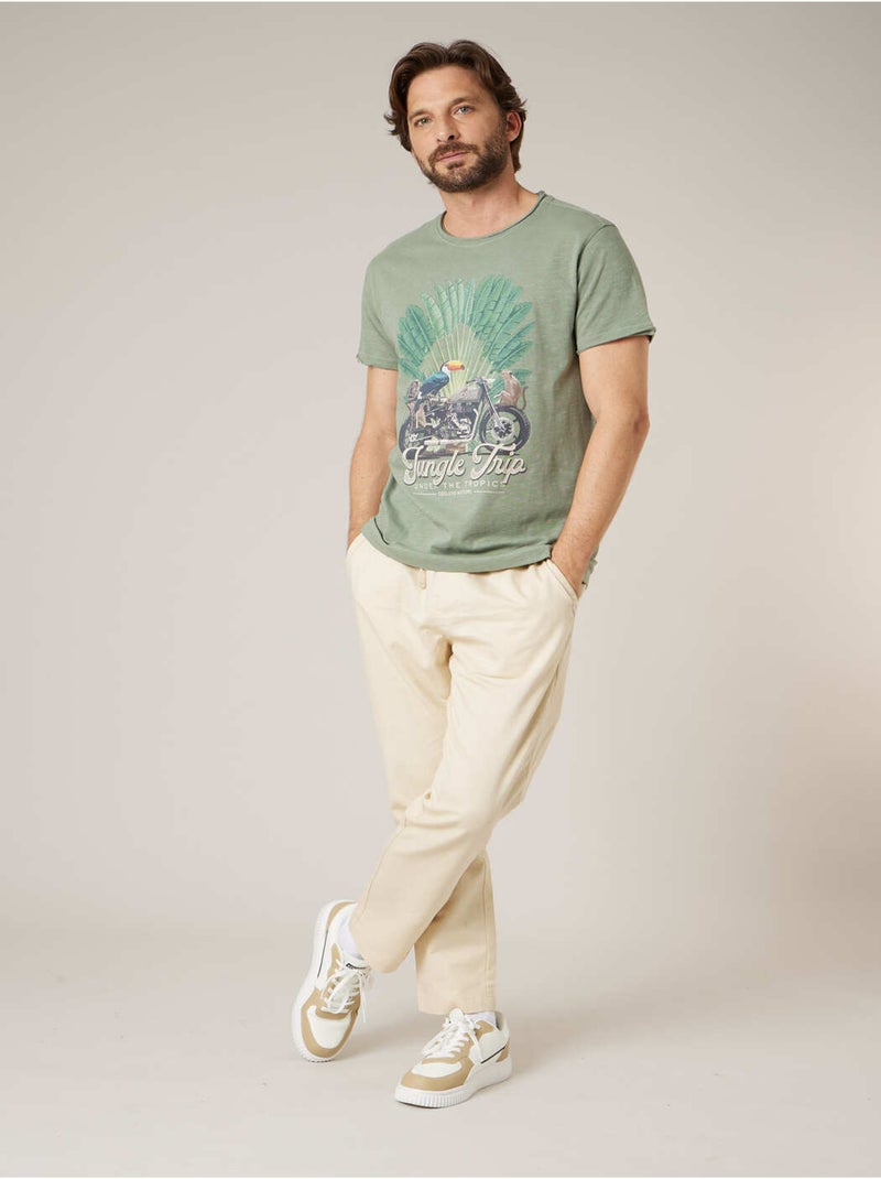 T-shirt homme en coton 'Deeluxe' Vert chèvrefeuille - Kiabi