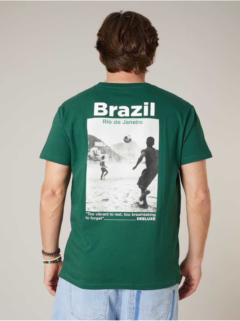 T-shirt homme en coton 'Deeluxe' Vert foncé - Kiabi