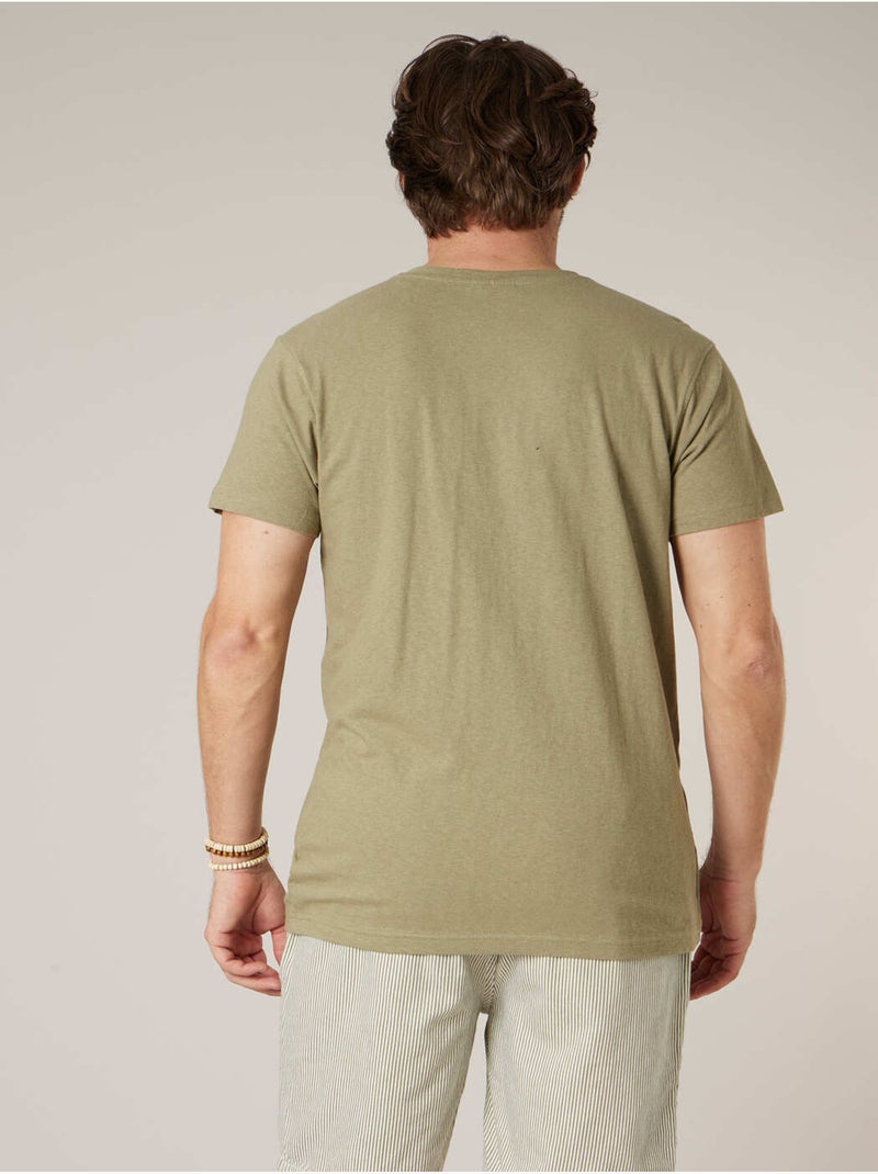T-shirt homme en coton 'Deeluxe' Vert kaki clair - Kiabi