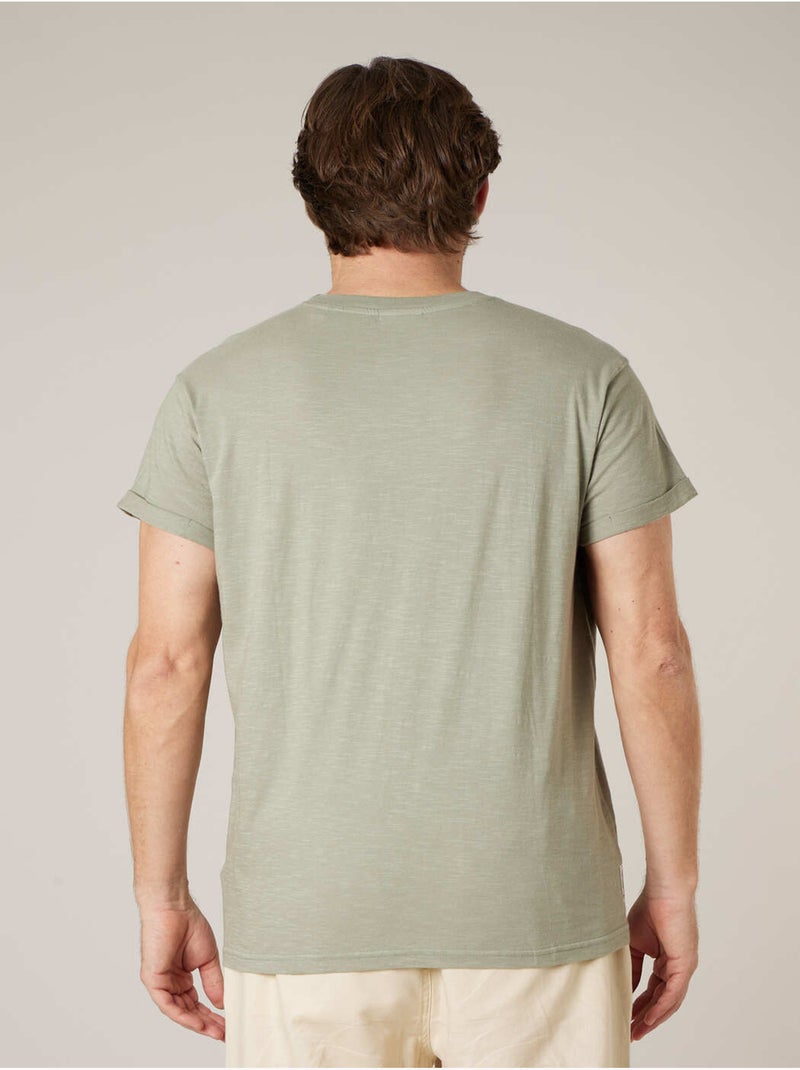 T-shirt homme en coton 'Deeluxe' Vert kaki clair - Kiabi