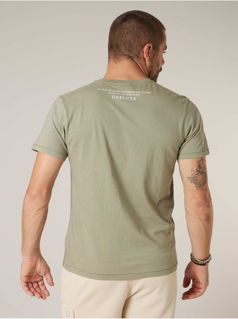 T-shirt homme en coton 'Deeluxe' Vert kaki clair - Kiabi