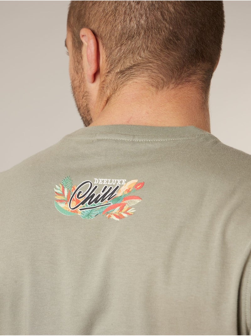 T-shirt homme en coton 'Deeluxe' Vert kaki clair - Kiabi