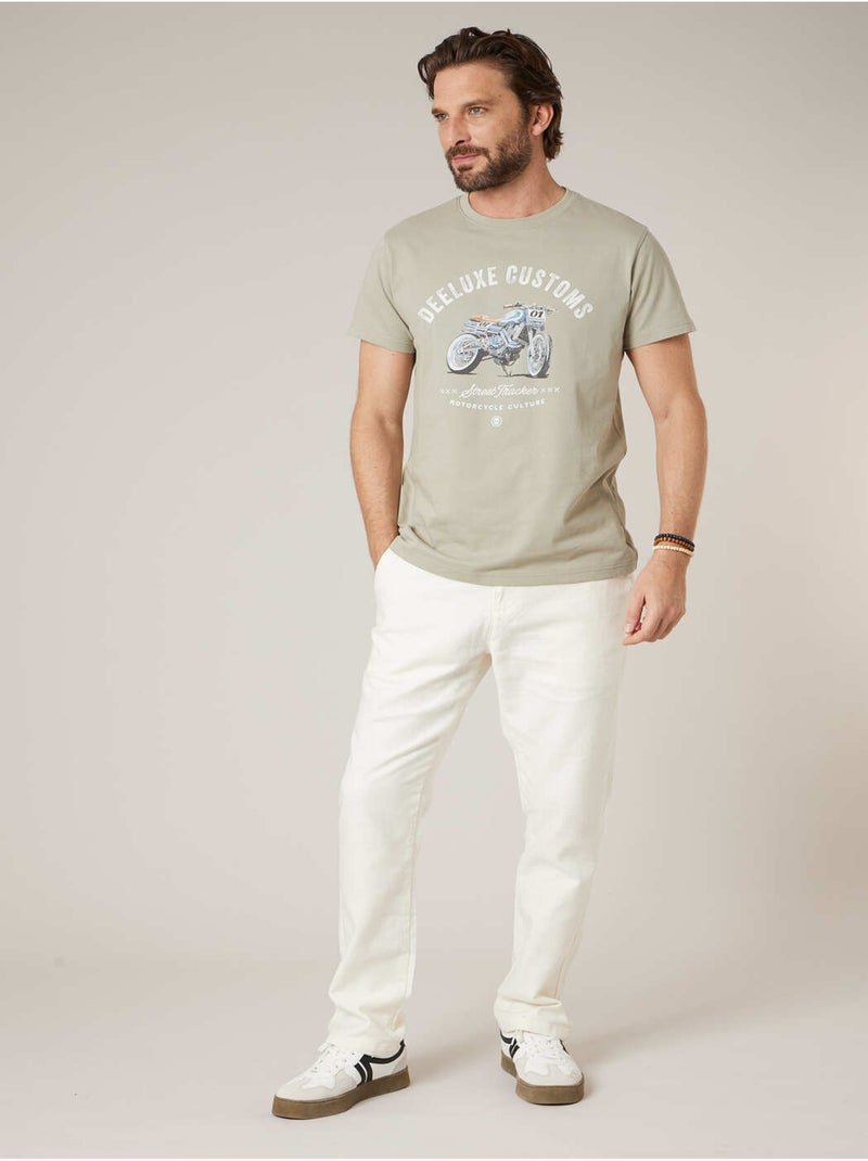 T-shirt homme en coton 'Deeluxe' Vert kaki clair - Kiabi