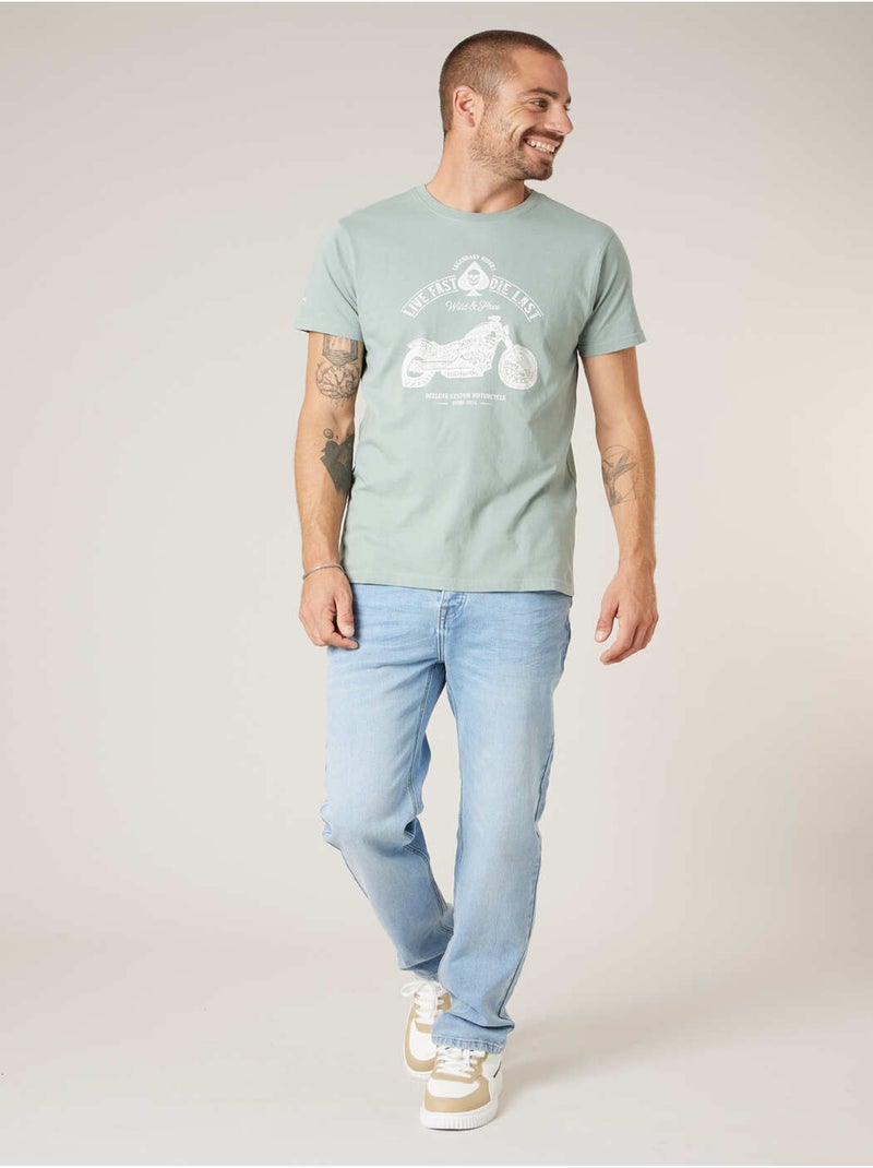 T-shirt homme en coton 'Deeluxe' Vert tilleul - Kiabi