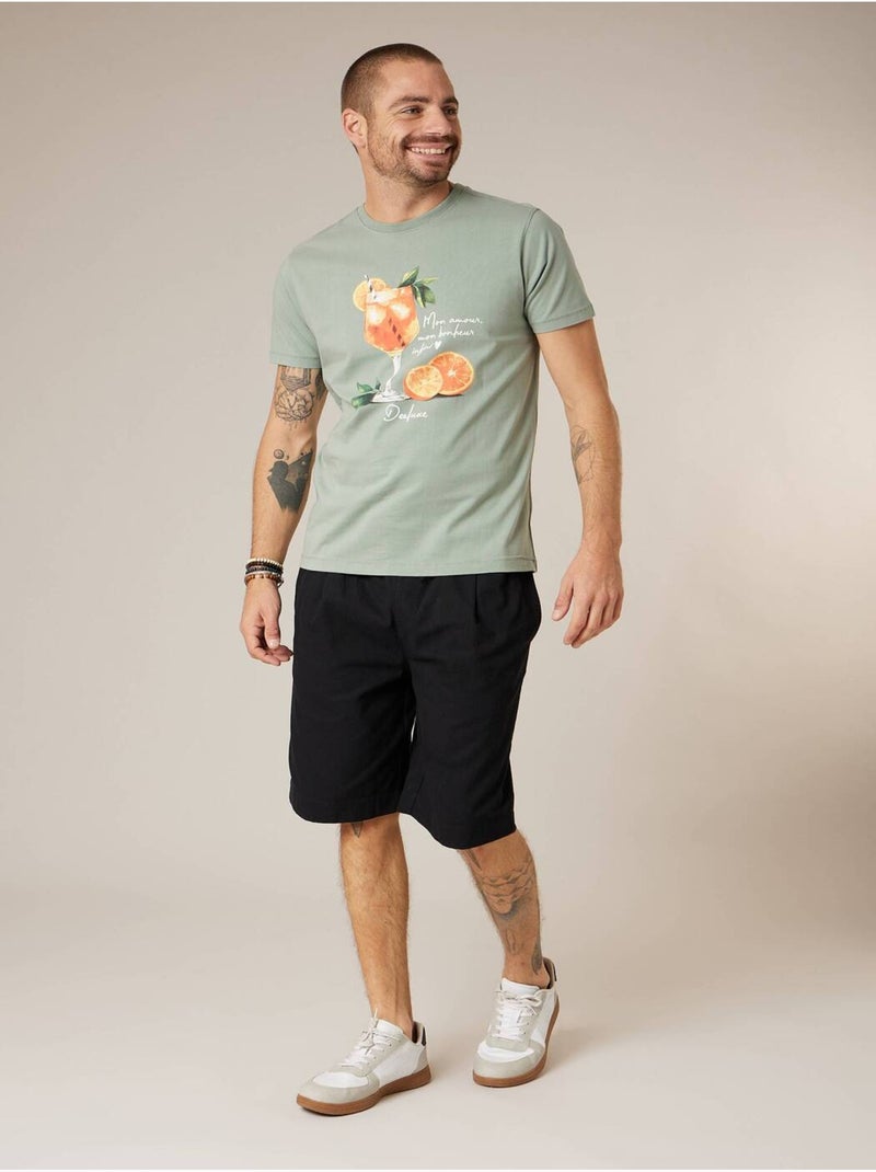 T-shirt homme en coton 'Deeluxe' Vert tilleul - Kiabi