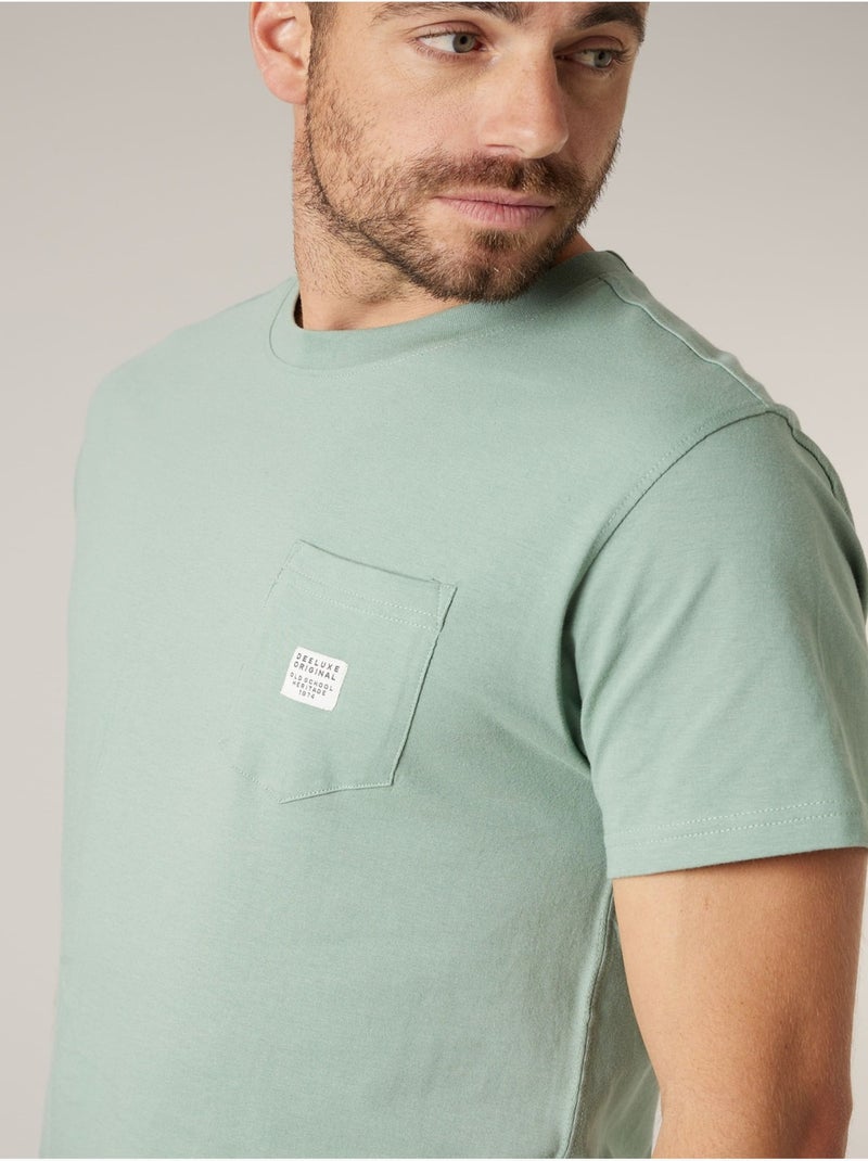 T-shirt homme en coton 'Deeluxe' Vert tilleul - Kiabi