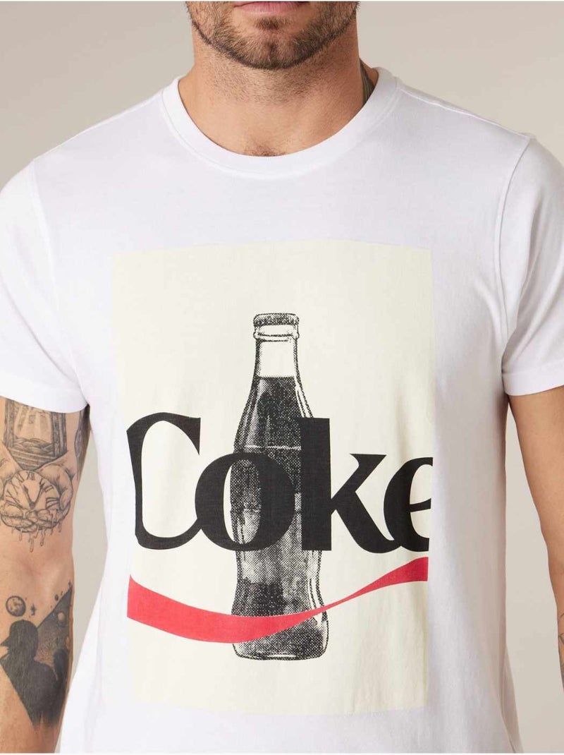 T-shirt homme en coton deeluxe x coca-cola 'Deeluxe' Blanc - Kiabi