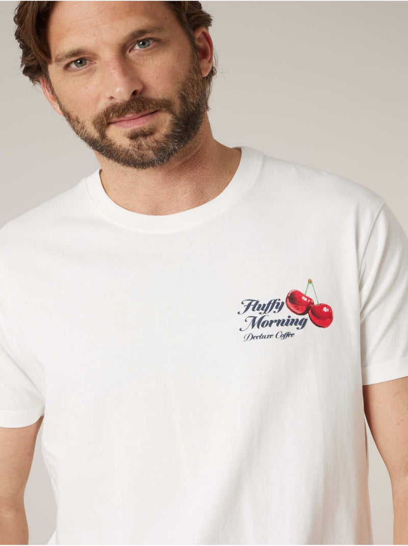 T-shirt homme en coton doux et confortable 'Deeluxe' Ecru - Kiabi