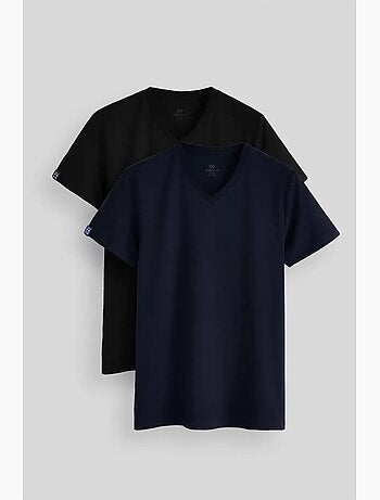 T-shirt homme en coton et élasthanne à col v tommy