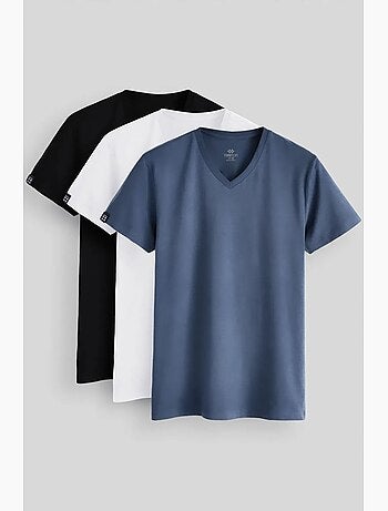 T-shirt homme en coton et élasthanne à col v tommy