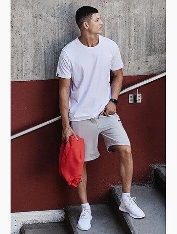T-shirt homme en coton et élasthanne, col rond tommy
