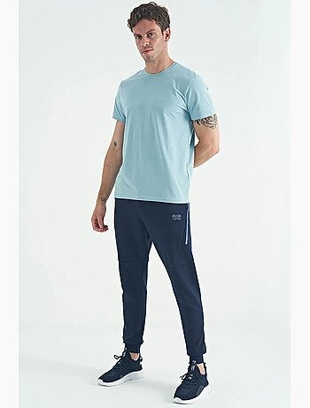 T-shirt homme en coton et élasthanne, col rond tommy