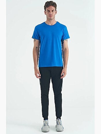T-shirt homme en coton et élasthanne, col rond tommy