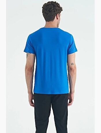 T-shirt homme en coton et élasthanne, col rond tommy