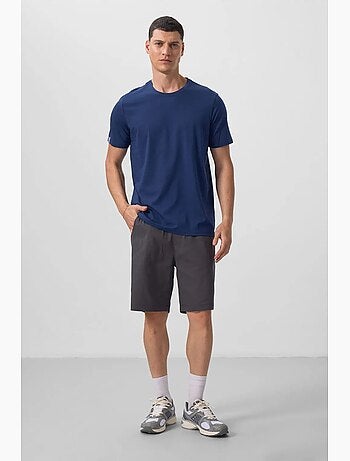 T-shirt homme en coton et élasthanne, col rond tommy