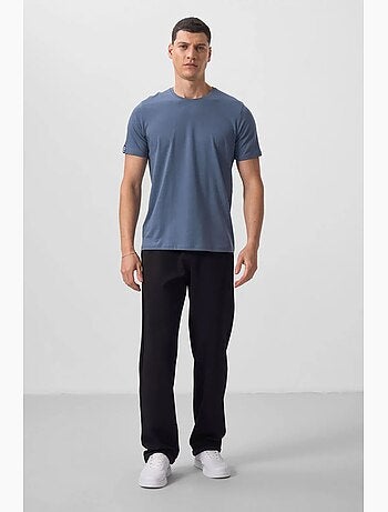 T-shirt homme en coton et élasthanne, col rond tommy