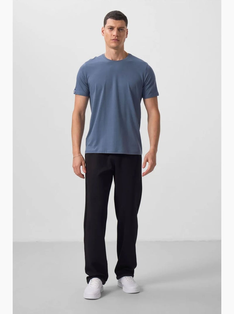 T-shirt homme en coton et élasthanne, col rond tommy Bleu - Kiabi