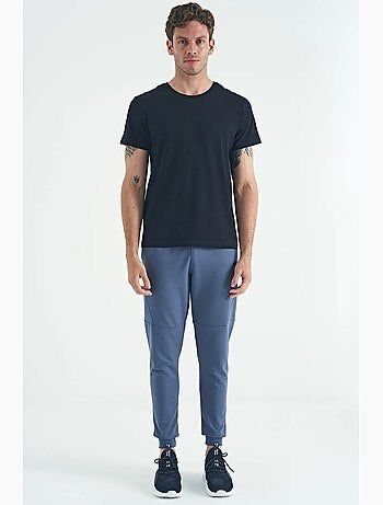 T-shirt homme en coton et élasthanne, col rond tommy
