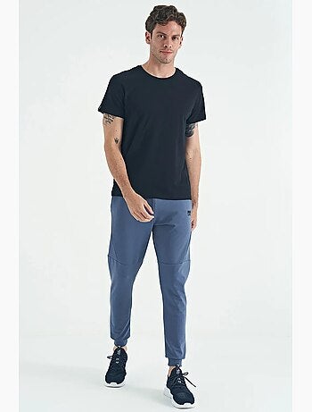 T-shirt homme en coton et élasthanne, col rond tommy