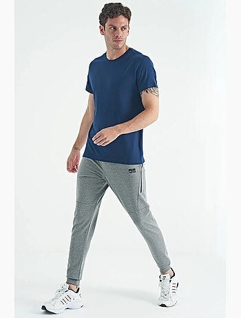T-shirt homme en coton et élasthanne, col rond tommy