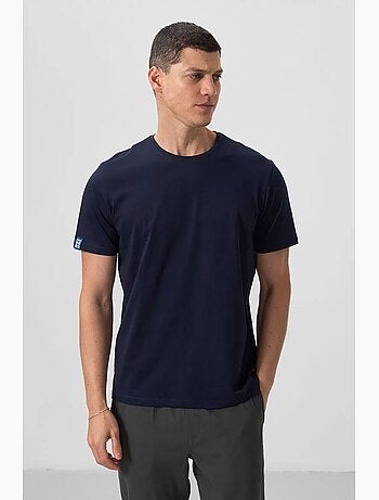 T-shirt homme en coton et élasthanne, col rond tommy