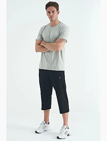 T-shirt homme en coton et élasthanne, col rond tommy