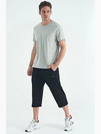 T-shirt homme en coton et élasthanne, col rond tommy