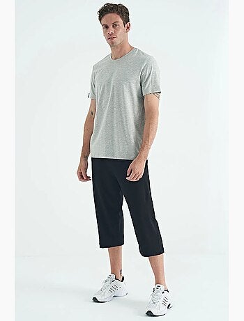 T-shirt homme en coton et élasthanne, col rond tommy