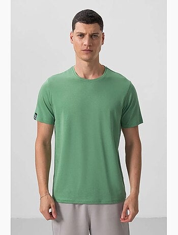 T-shirt homme en coton et élasthanne, col rond tommy