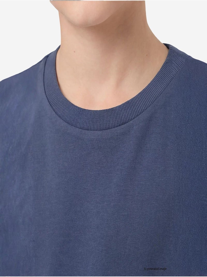 T-shirt homme en coton et élasthanne tommy Bleu marine - Kiabi