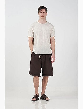 T-shirt homme en coton et lin giesto