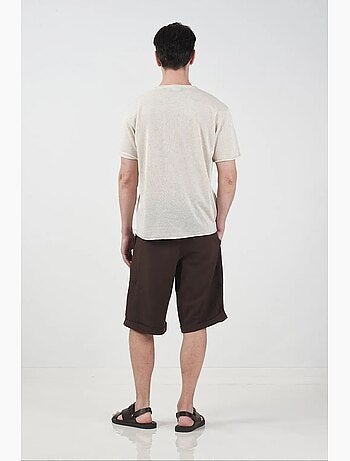 T-shirt homme en coton et lin giesto