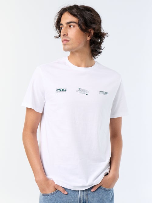 T-shirt homme en coton imprimé à col rond - Kiabi T-shirt homme en coton imprimé à col rond - Kiabi