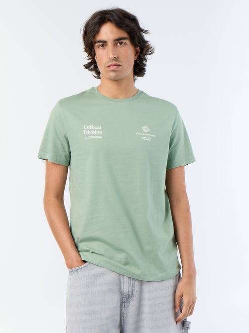T-shirt homme en coton imprimé à col rond - Kiabi T-shirt homme en coton imprimé à col rond - Kiabi