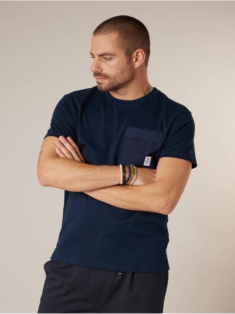 T-shirt homme en coton interlock 'Deeluxe' Bleu marine - Kiabi