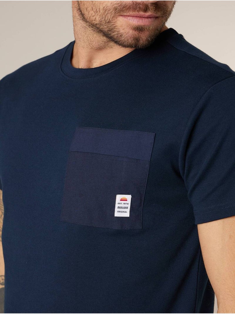 T-shirt homme en coton interlock 'Deeluxe' Bleu marine - Kiabi