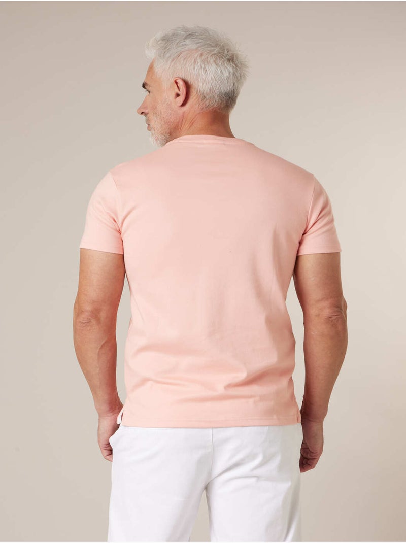 T-shirt homme en coton interlock 'Deeluxe' Saumon - Kiabi
