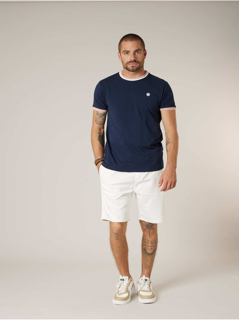 T-shirt homme en coton stretch 'Deeluxe' Bleu foncé - Kiabi