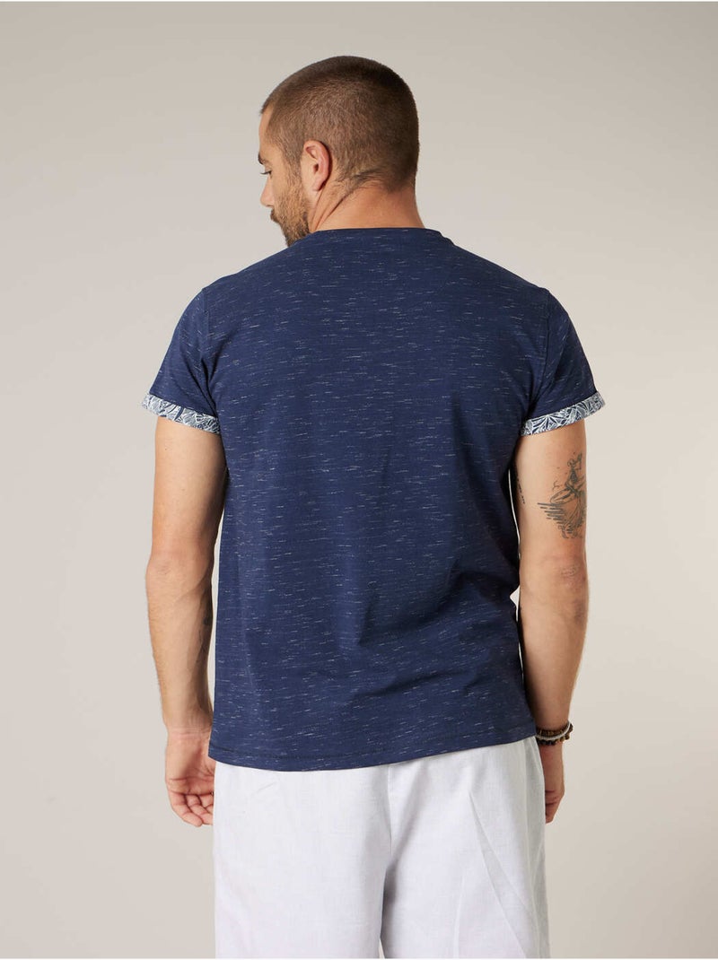 T-shirt homme en coton stretch 'Deeluxe' Bleu marine - Kiabi