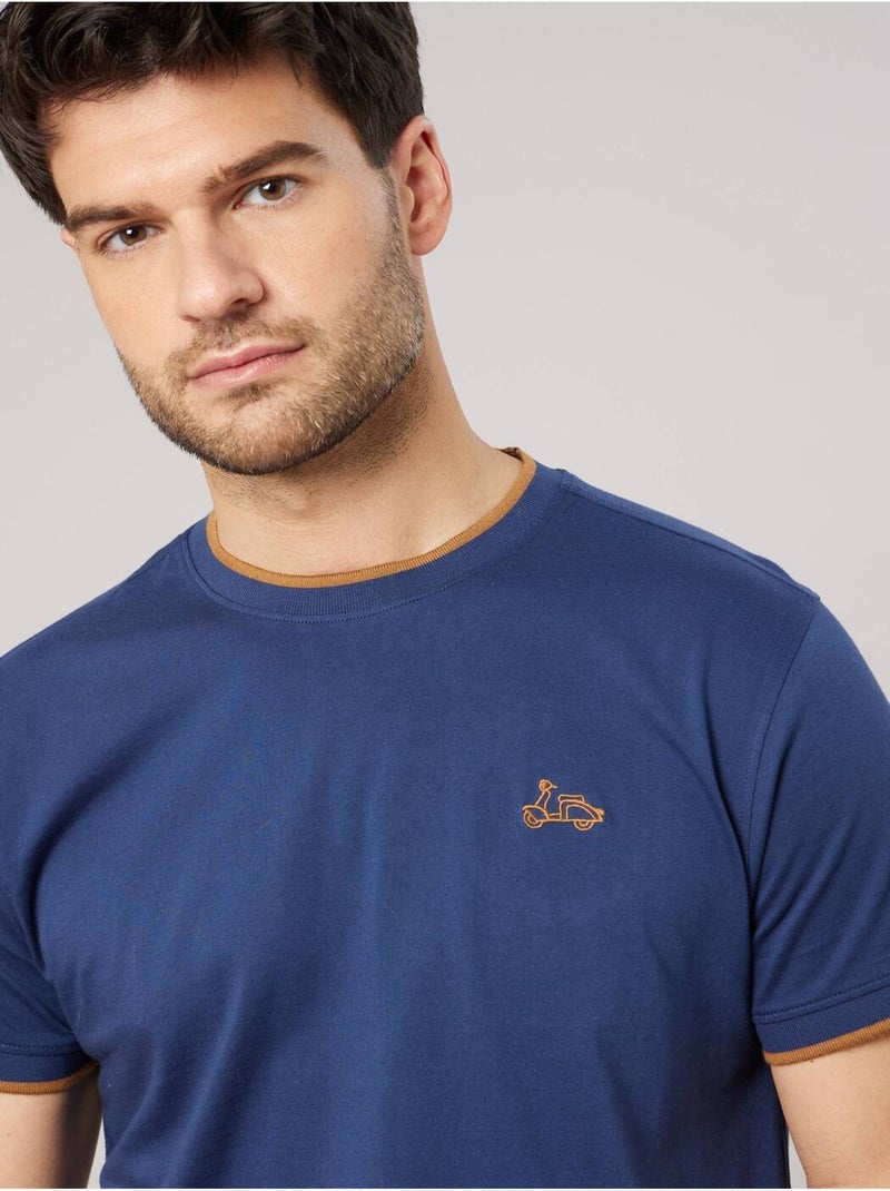T-shirt homme en coton texturé 'Deeluxe' Bleu foncé - Kiabi