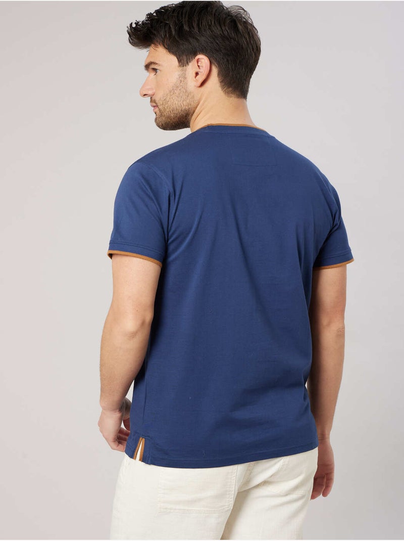T-shirt homme en coton texturé 'Deeluxe' Bleu foncé - Kiabi