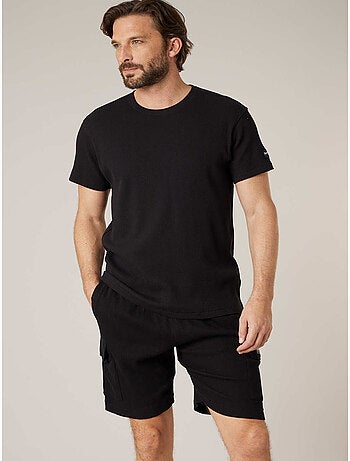 T-shirt homme en coton texturé 'Deeluxe'