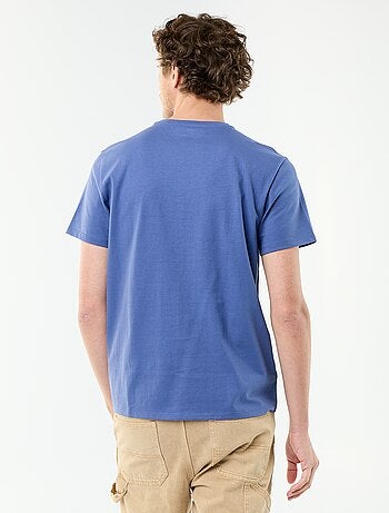 T-shirt uni en coton pour homme à col rond