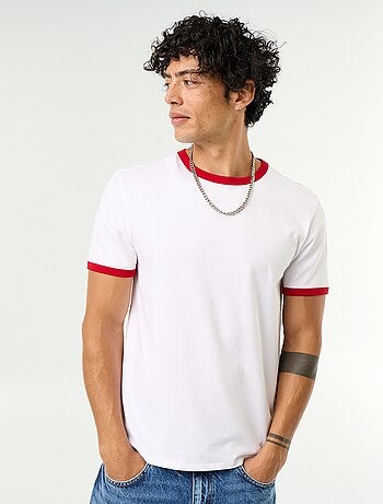 T-shirt en coton uni à col rond homme